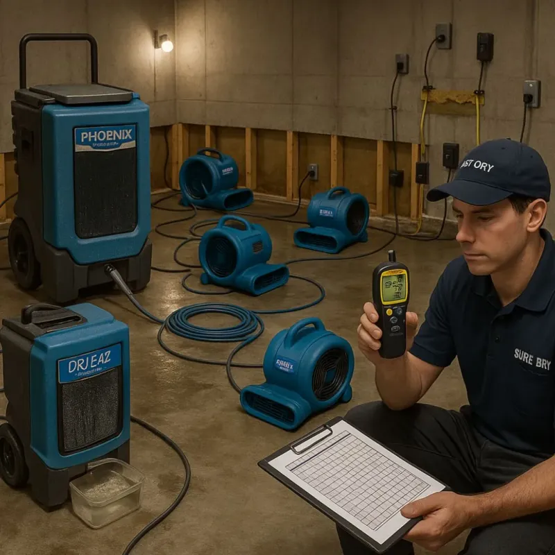 Structural Drying and Dehumidification process in Durant, OK